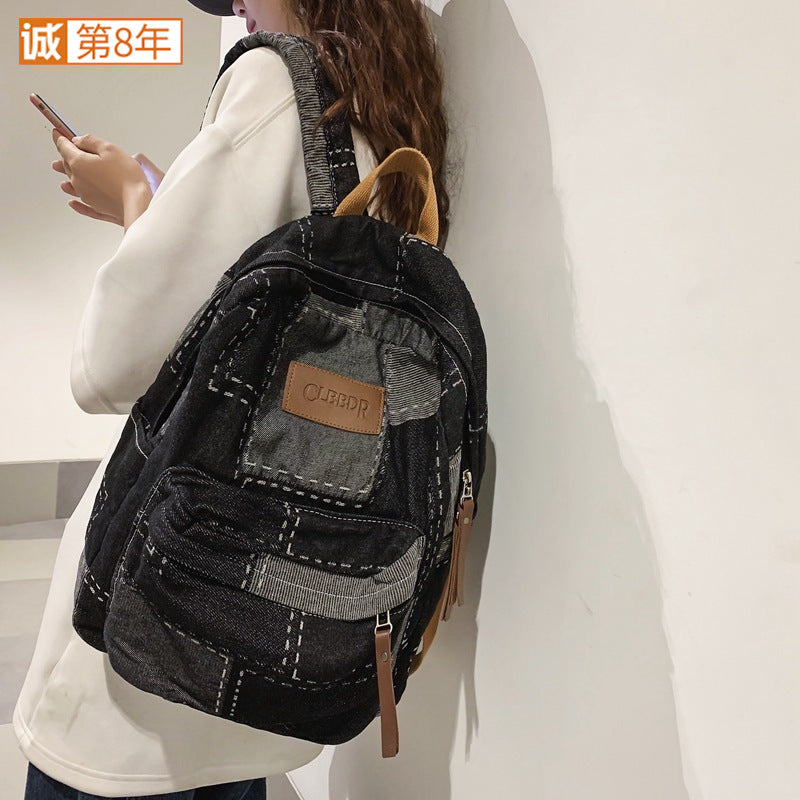 Denim Street Fashion Backpack – Waterproof, 14" Laptop, 20–35L